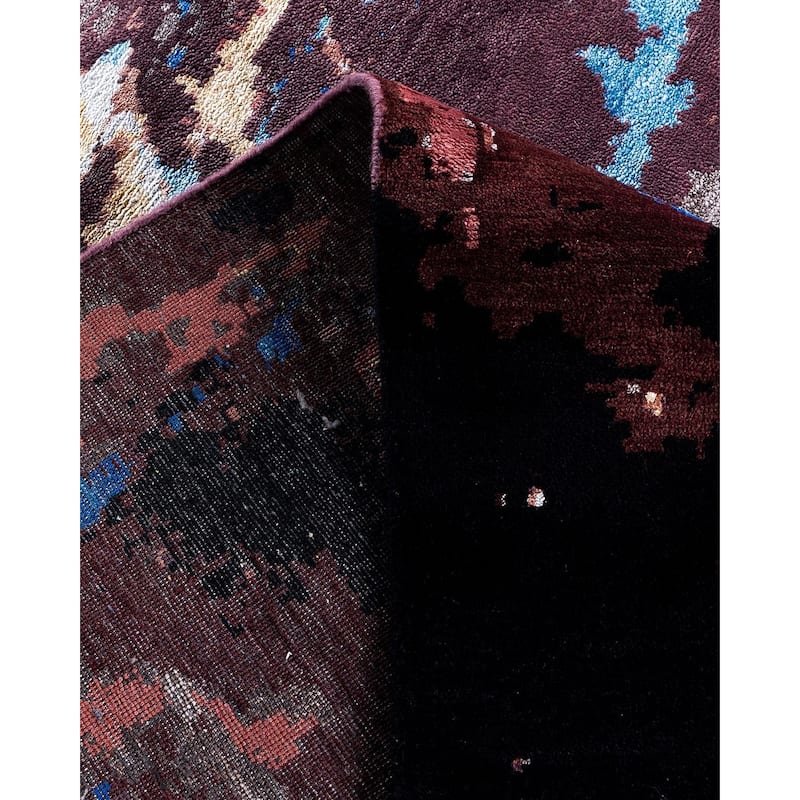 Ikat One-of-a-Kind Hand-Knotted Area Rug, Black - 9' 2" x 12' 3"