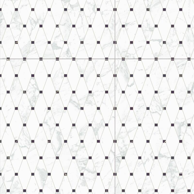 Merola Tile Reve Octogone Deco 23-1/2" x 47-1/8" Porcelain Floor and Wall Tile