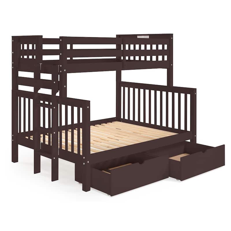 Taylor & Olive Trillium Twin over Full Bunk Bed, 2 Drawers