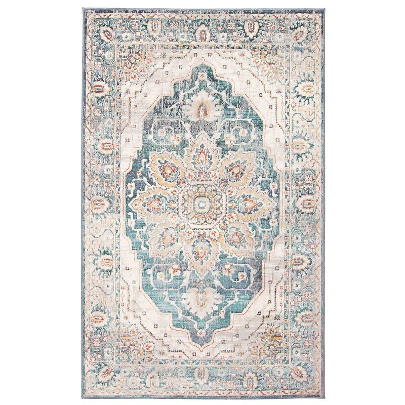 ECARPETGALLERY Machine Woven Legacy Teal Area Rug - Teal - 5' x 8' - Rectangle