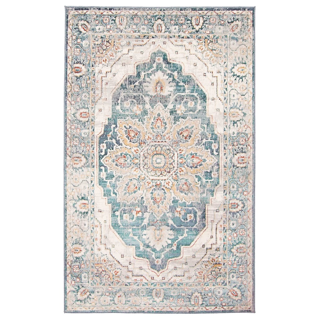 ECARPETGALLERY Machine Woven Legacy Teal Area Rug