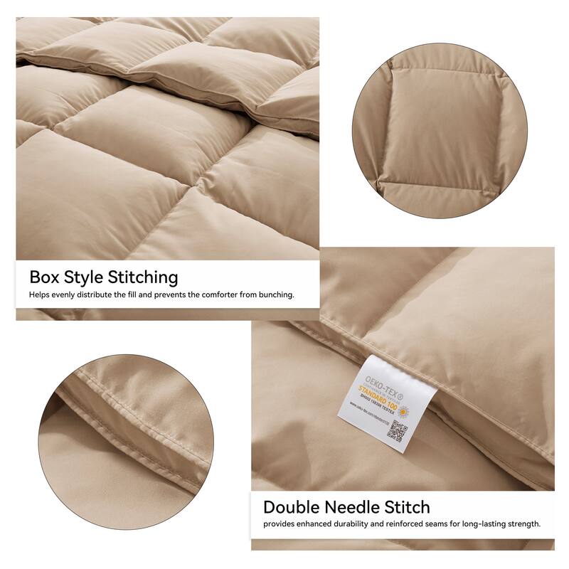 All Season Medium to Extra Warmth White Feather Down Comforter Duvet Insert