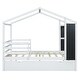 preview thumbnail 3 of 42, Full Size Solid Wood House Bed with Trundle, Fence and Writing Board for Kids, Boys and Girls, Bedroom