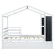 preview thumbnail 3 of 41, Full Size Wood House Bed with Roof & Fence, Multifunction Daybed Frame w/ Writing Board & Trundle for Kids Teens Girls/Boys