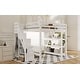 preview thumbnail 24 of 30, Wooden Loft Bed Frame with 4-tier Storage Shelf, Small Wardrobe, White LED Light and Storage Staircase, Space Saving Storage Bed