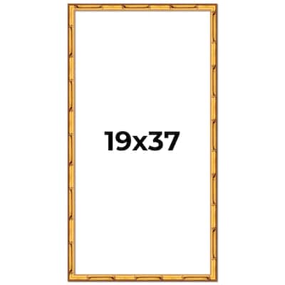19x37 Frame Gold Bamboo Picture Frame Modern Photo Frame Includes UV Acrylic Shatter Guard Front Acid Free Foam Backing Board