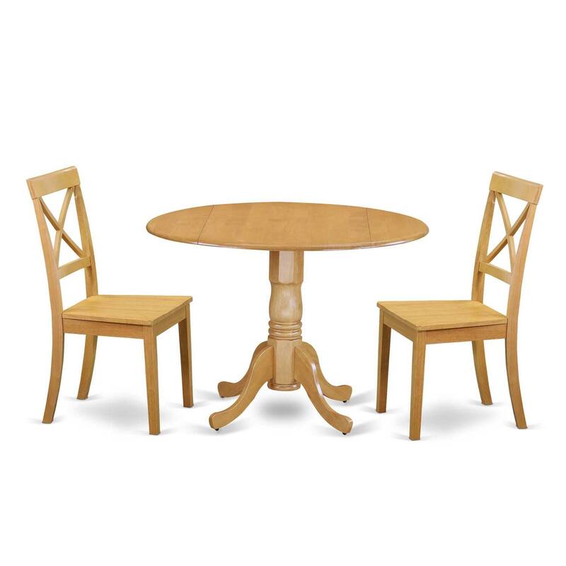 Kitchen Table Set 3pc - Dining Table & 2 Chairs - Oak Finish - Modern Design - HomeStock
