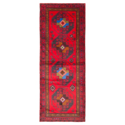 ECARPETGALLERY Hand-knotted Baluch Red Wool Rug - 3'4 x 9'2
