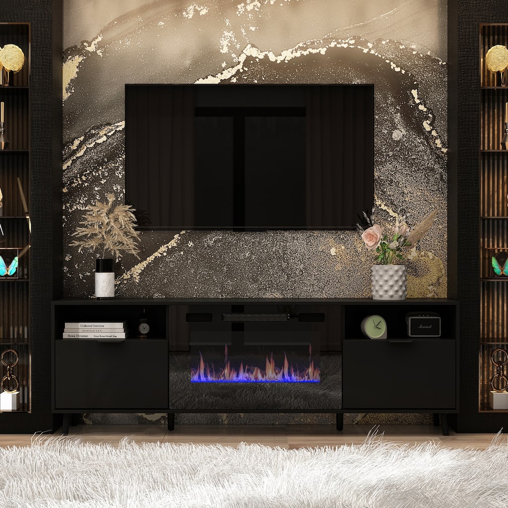 Electric Fireplace TV Stand TV Console Recessed Electric Fireplace