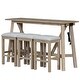 preview thumbnail 1 of 20, Home Kitchen Dining Bar Table Set with 3 Padded Stools Multi-Functional Solid Wood Breakfast Nook with USB Ports & Power Strip