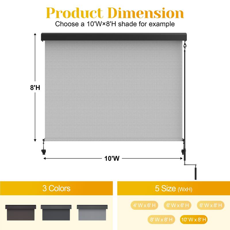 4'W X 6'H Outdoor Roller Shade