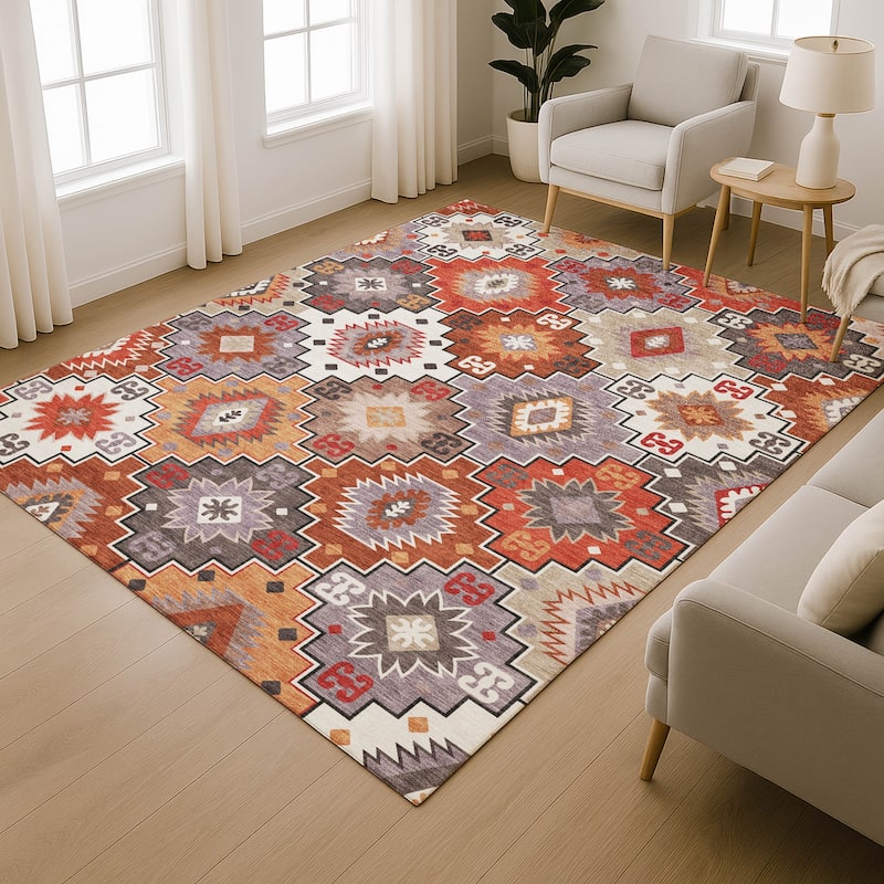 Premium Washable Super Soft Southwest Tribal Mayfield Rug