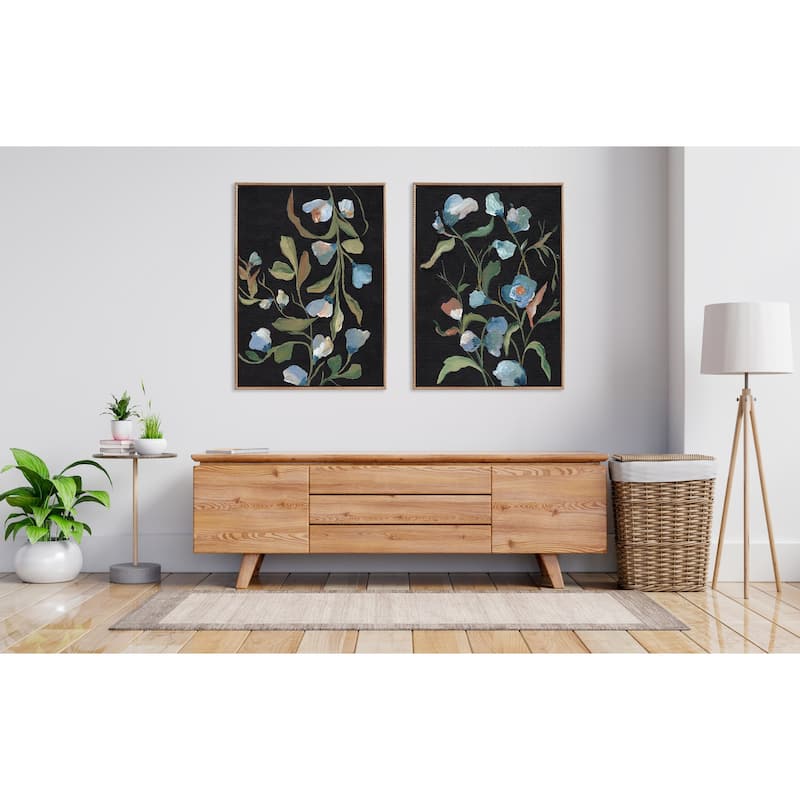 Sylvie Beaded Foliage I and III Framed Canvas Set by Nikita Jariwala