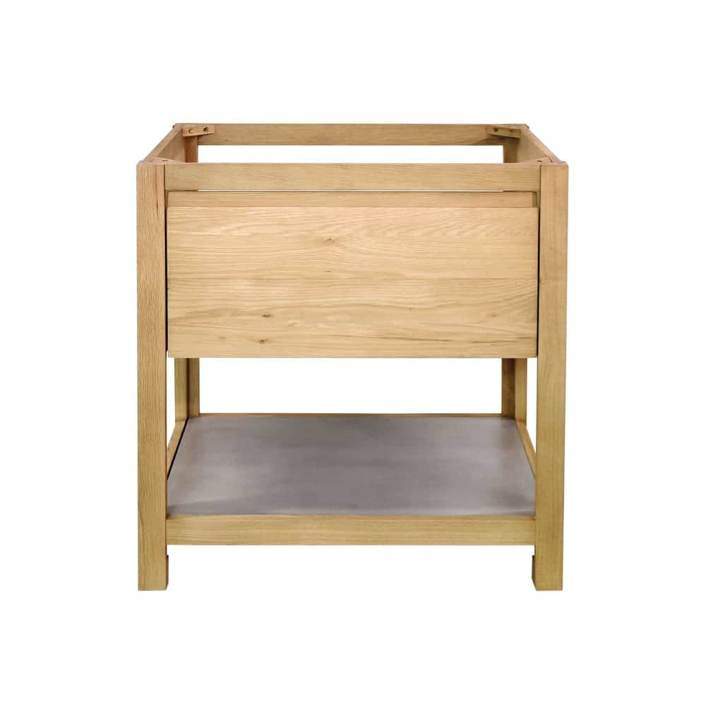Solace Oak Vanity with Concrete Shelf (Base Only)