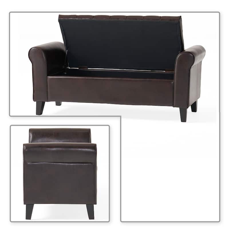 Modern Stylish Upholstered Storage Bench with Flip Top