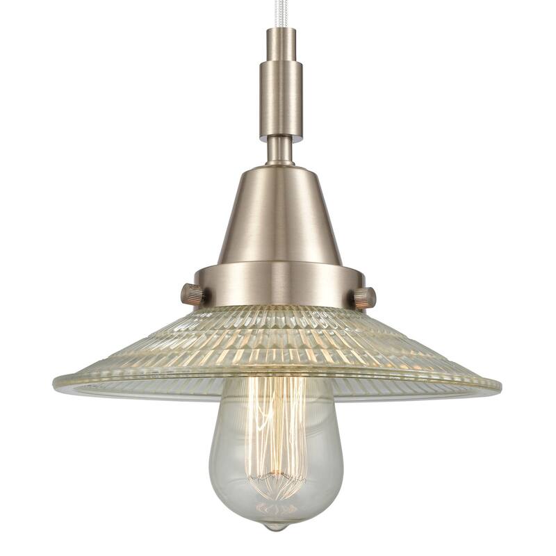 Innovations Lighting 447-1P-G2 Halophane 9" Wide Mini Pendant with - Brushed Satin Nickel