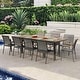 preview thumbnail 1 of 18, Catania Dark Gray 11-Piece Aluminum Outdoor Dining Set with Sling Set in Pewter