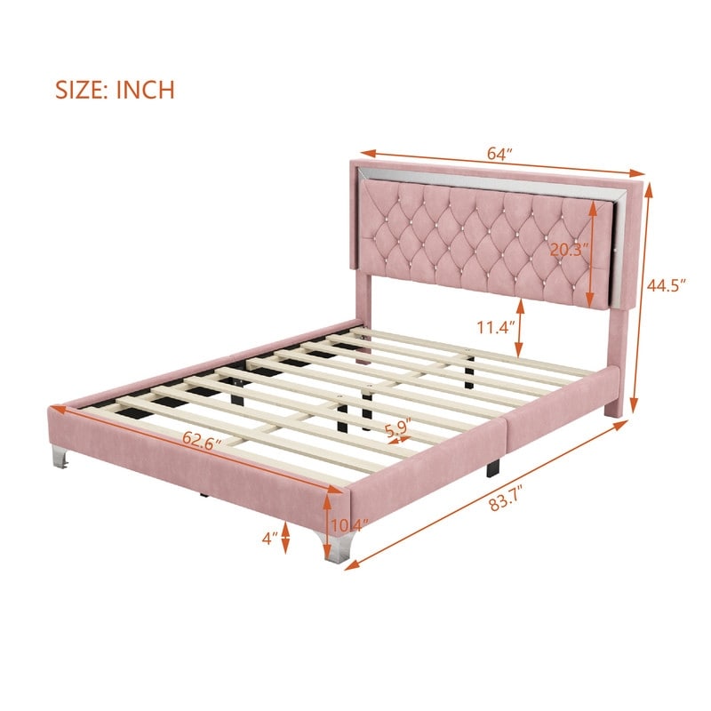 Queen size shop bed with lights