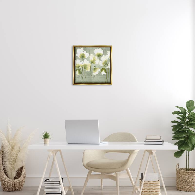 Stupell Charming Flower Impressions Framed Floater Canvas Wall Art Design By Vanessa Austin