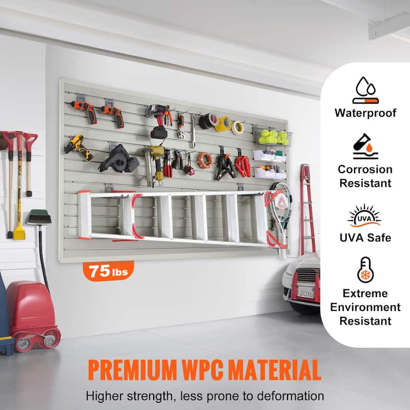 Slatwall Panels, Black Garage Wall Panels, Heavy Duty Garage Wall Organizer Panels Display for Retail Store, Garage Wall