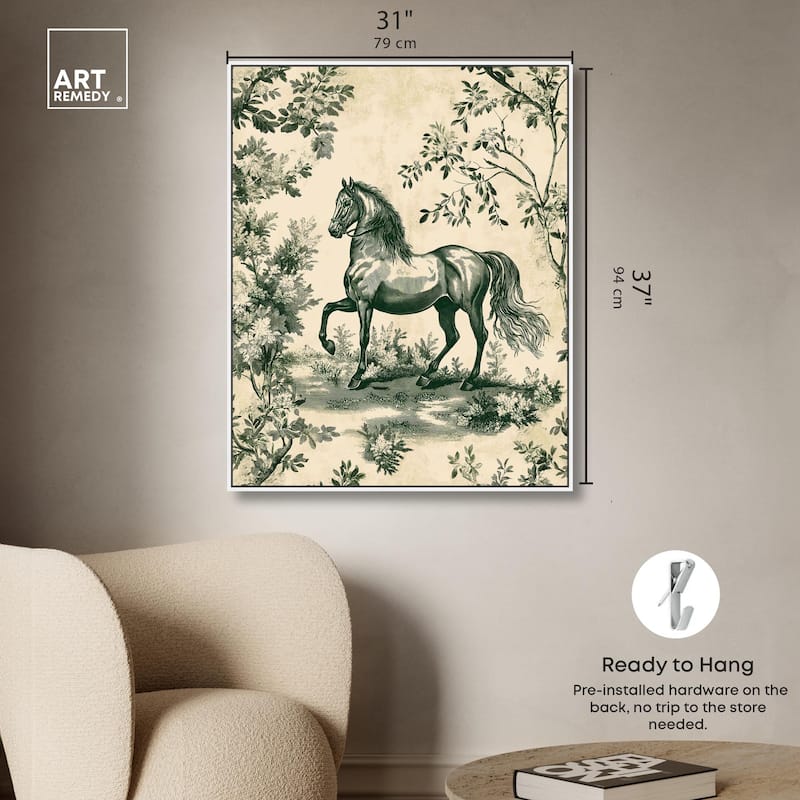 Equestrian Etching Canvas by Art Remedy