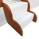 preview thumbnail 8 of 8, Brown White Upholstered Bed Two-color Toddler Daybed with Fence Stairs