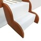 preview thumbnail 6 of 11, Roomfitters King Size Upholstered Daybed Frame with Fence and Stairs, (Brown+White)