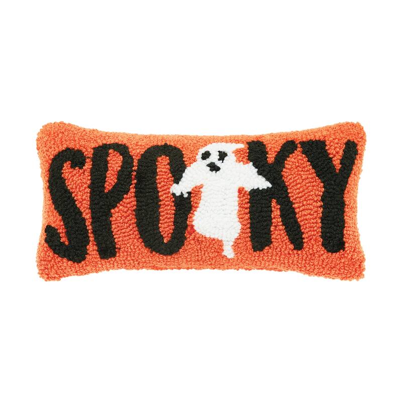 6" x 12" Spooky Ghost Hooked Throw Pillow