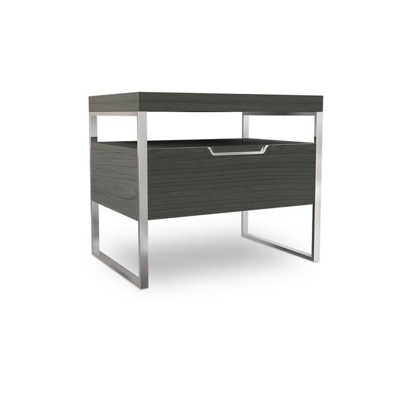 Vant Wooden Night Stand - Grey - Silver Leg