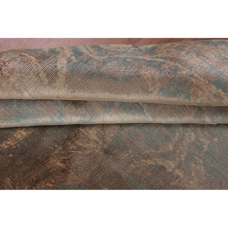 All-Over Abstract Modern Area Rug Handmade Wool Carpet - 5'1" x 7'11"