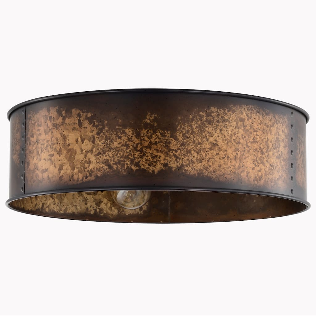 Nuvo Kettle 3 Light Flush Mount - Weathered Oxidized Bronze/Brass