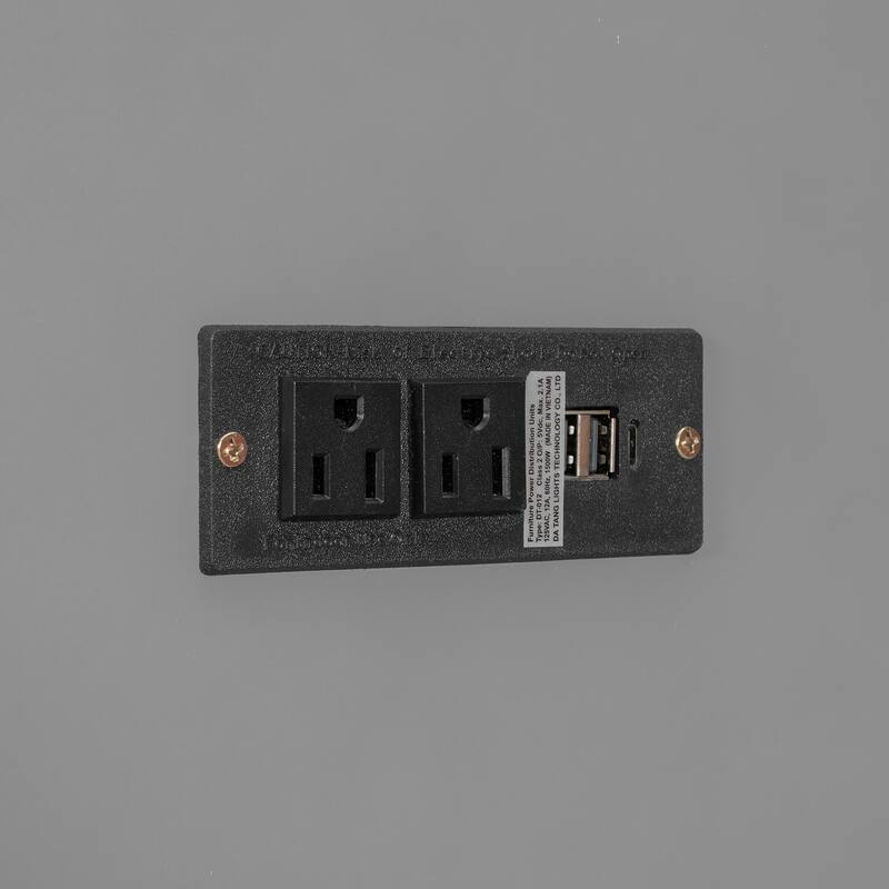 Queen Size Wall Bed with Drawers, USB Ports, and Pulley Design, Gray