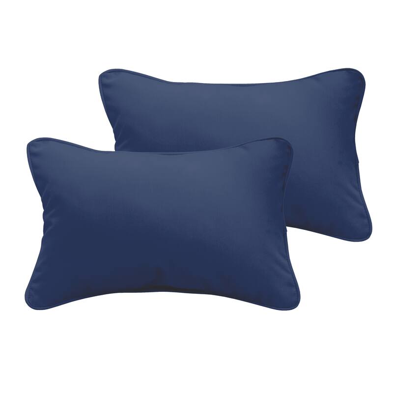 Dark Blue Indoor/ Outdoor Pillow Set - 12 in x 18 in