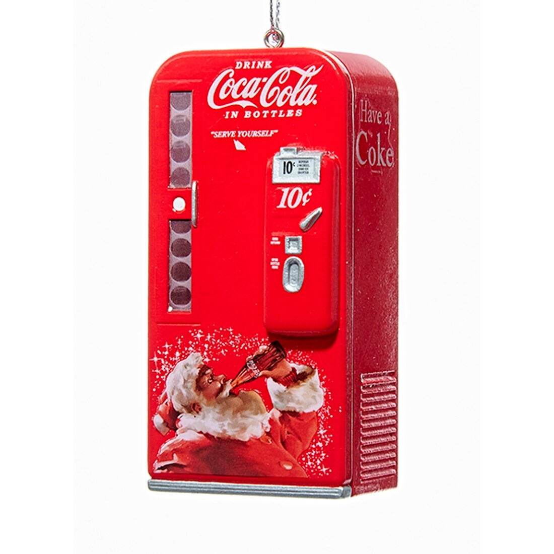Kurt Adler Vintage Coca Cola Vending Machine with Santa Christmas Tree Ornament Coke New 