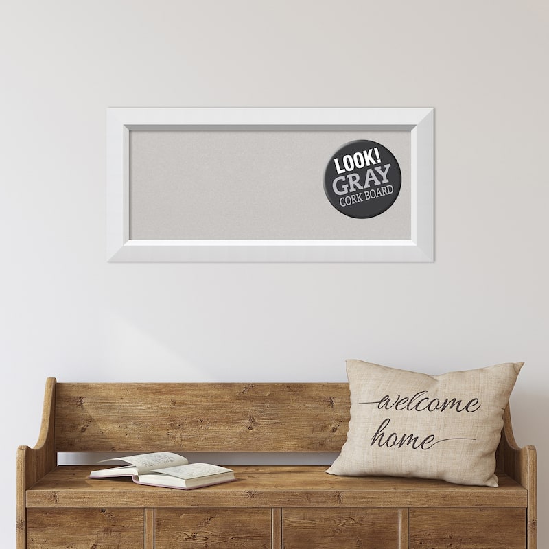 Framed Grey Cork Board, Blanco White