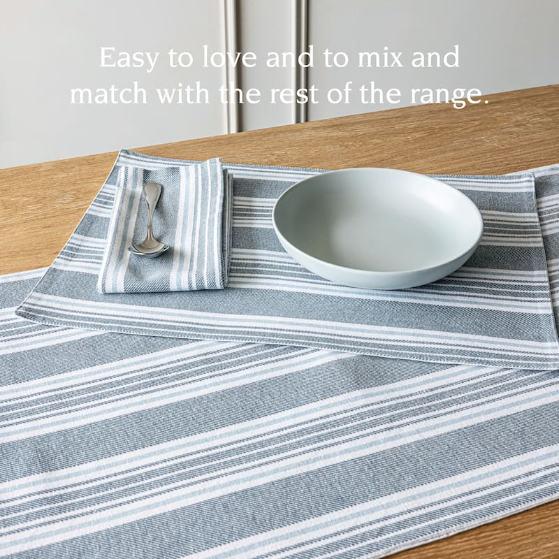 Over&back 100% Cotton Woven Striped Cloth Napkins - Machine Washable - Set of 4