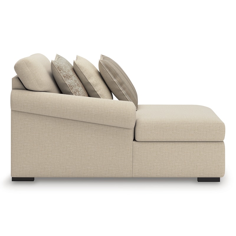 Signature Design by Ashley LadyMae Beige 3-Piece Sectional with Chaise - 130" W x 69" D x 40" H