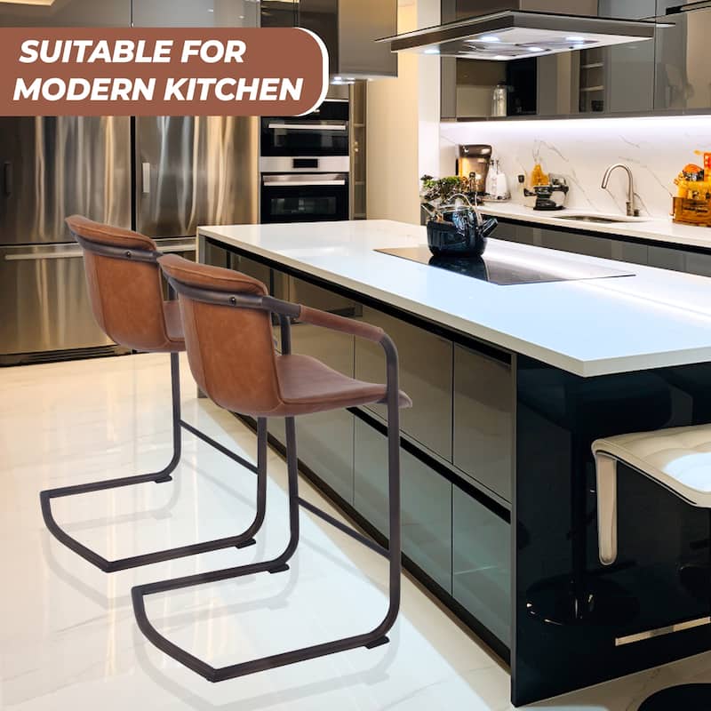 NPD Furniture Indy Faux Leather Counter Stool (Set of 2)