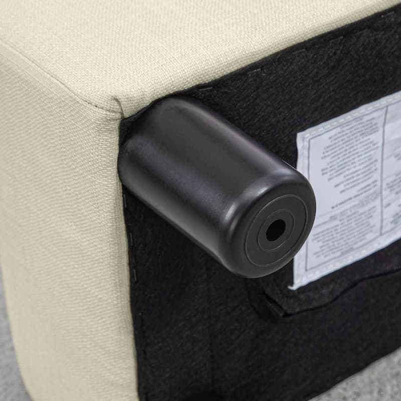 16" Cube Modern Linen Footrest Ottoman