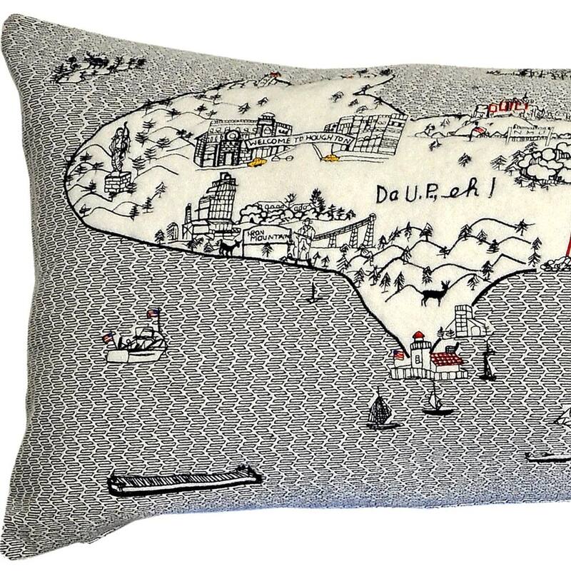 HomeRoots 46" White Michigan Daylight Skyline Lumbar Decorative Pillow