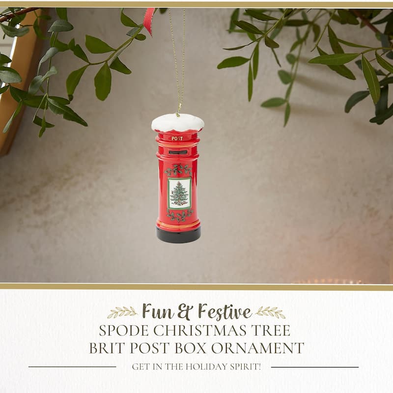 Spode Tree Brit Post Box Ornament