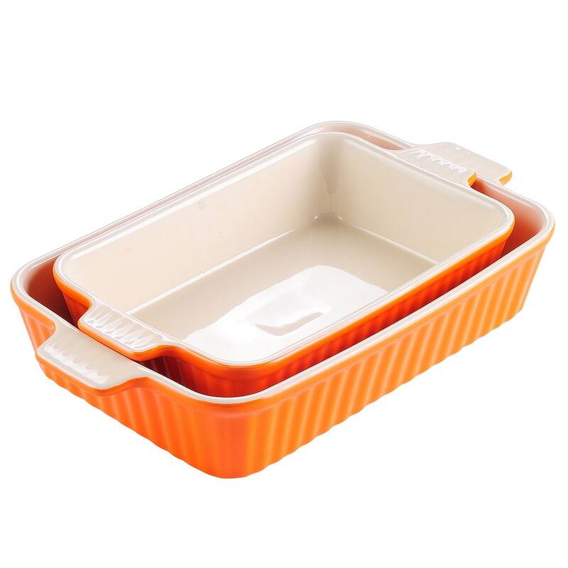 MALACASA Series Bake.Bake, Rectangle Porcelain Bakeware Set