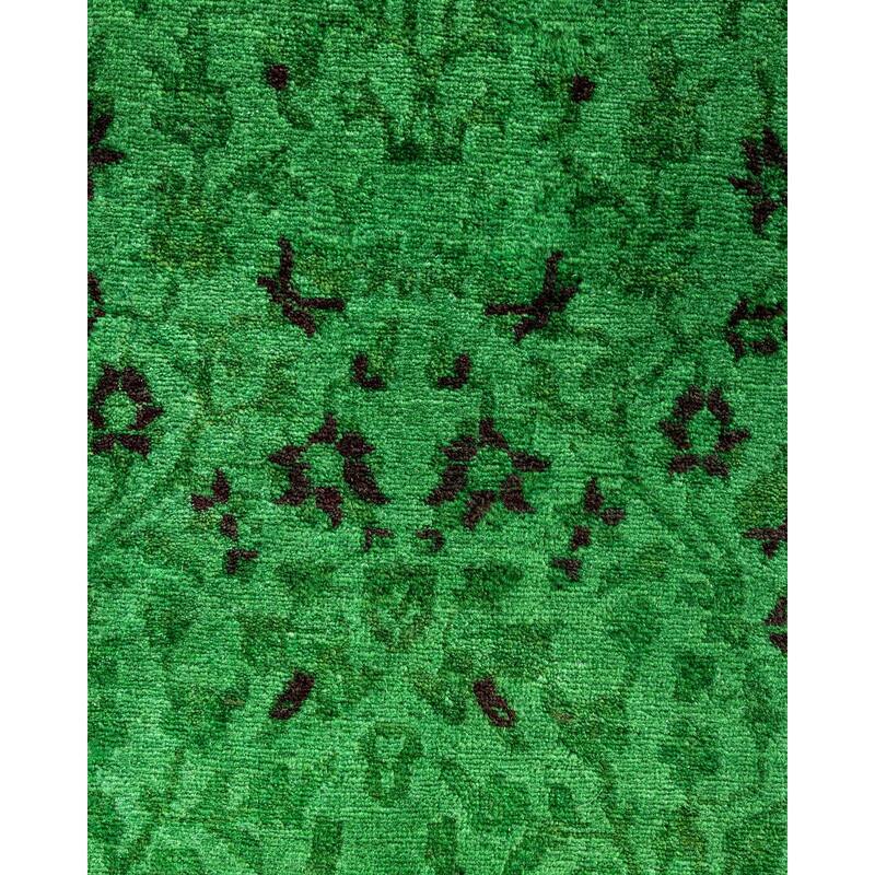 Contemporary Overdyed Wool Hand Knotted Area Rug - 3' 2" x 5' 7"