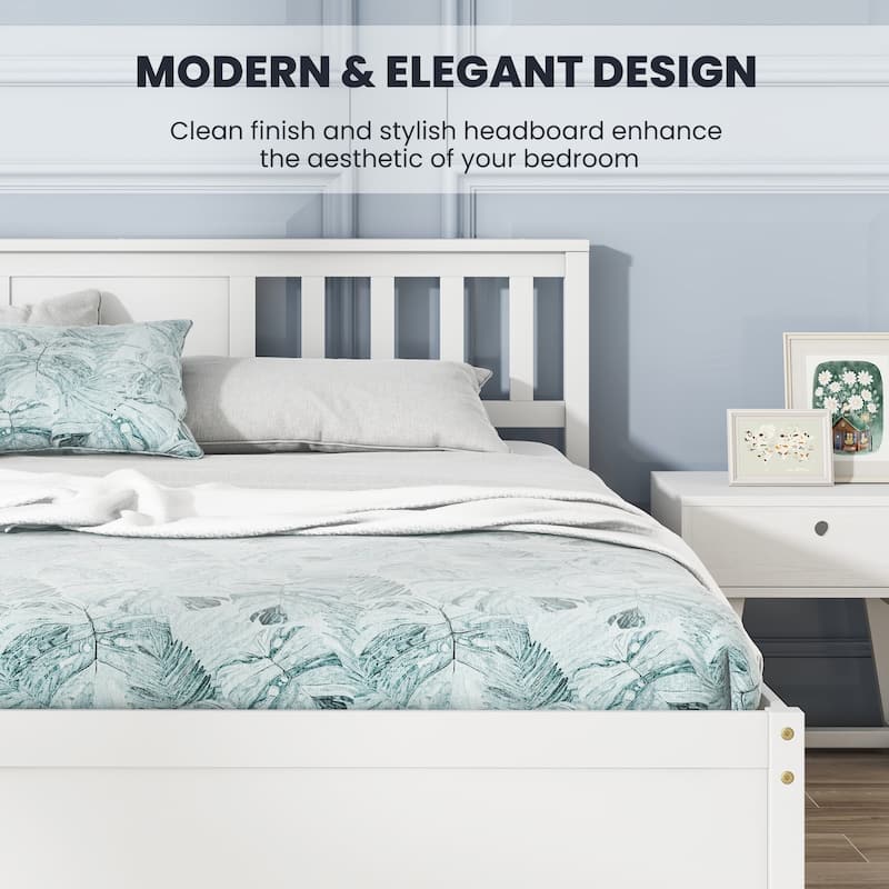 Gymax Twin / Queen / Full Size Bed Frame w/ Headboard Wood Slat