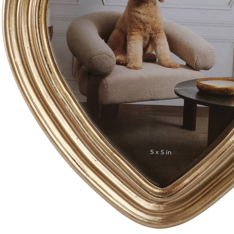 Polyresin Decorative Frame Photo Heart Shape Glam Style Ornate Accents