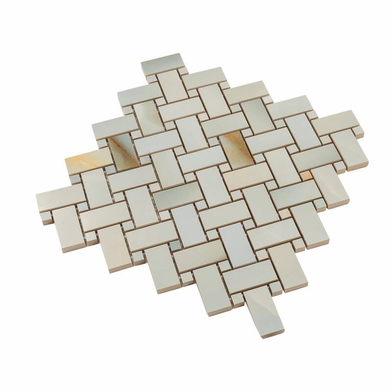 Splendor 12x12 Turchese Porcelain Mosaic Onyx Basketweave Wall and Floor Tile (4.84 sq ft/case) - 5 Pack