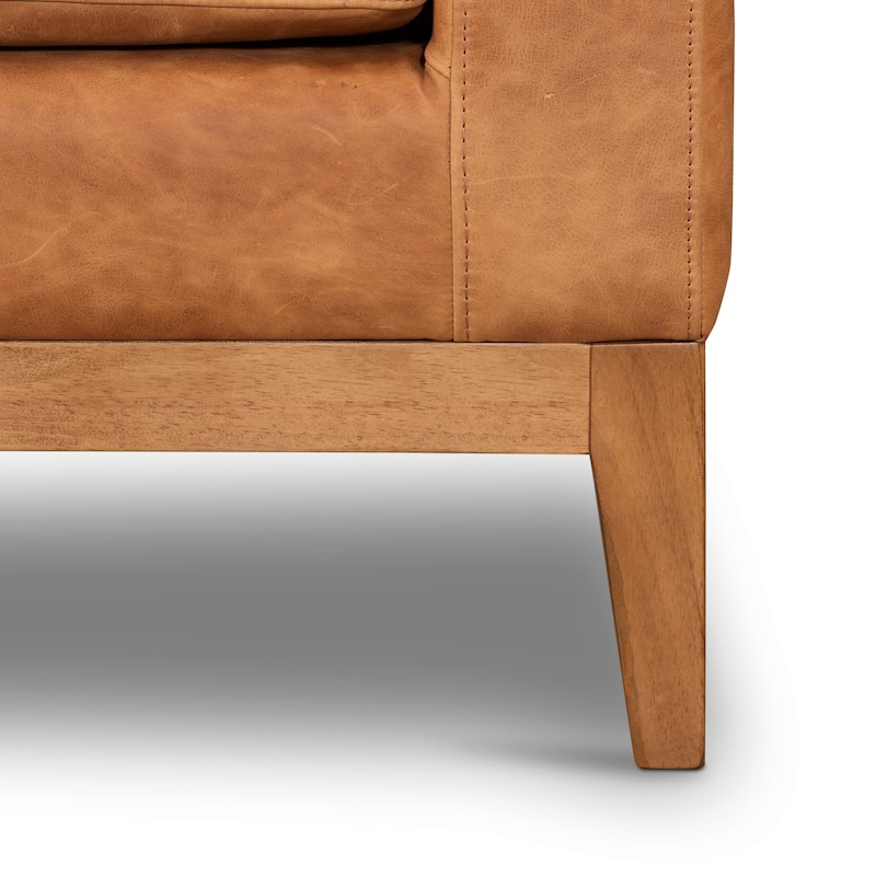 Poly & Bark Zyon 90" Sofa in Cognac Tan - Full Grain Genuine Italian Leather