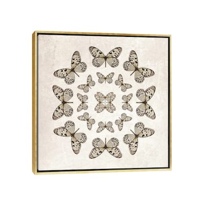 iCanvas "Rice Paper Butterfly Circles" by Alyson Fennell Framed Canvas Print