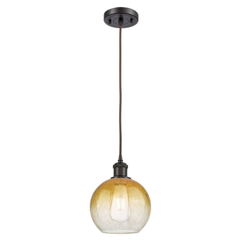 Innovations Lighting Endless Possibilities Ballston - Brookhaven Globe - 1 Light 8" Cord Hung Mini Pendant - Oil Rubbed Bronze/Amber