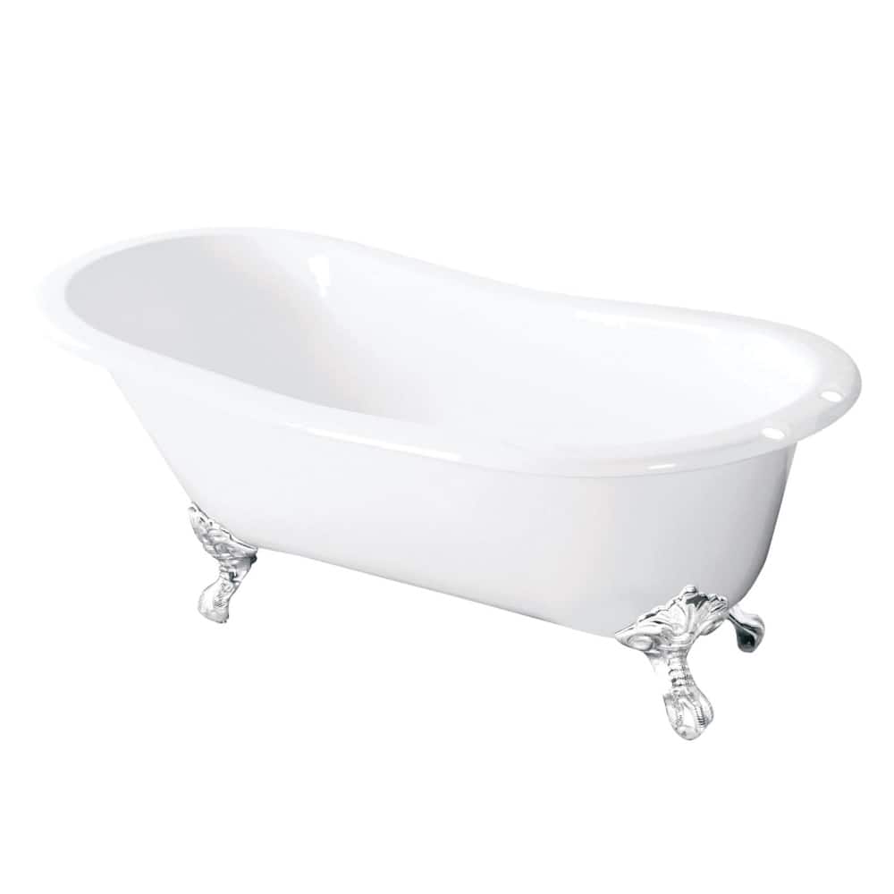 Kingston Brass Tazatina 54" Clawfoot Cast Iron Soaking Tub with